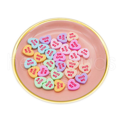 Opaque Resin Cabochons X-HEAR-PW0002-046B-1
