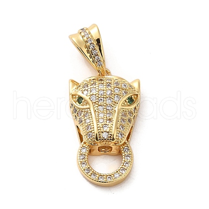 Rack Plating Brass Micro Pave Clear Cubic Zirconia Pendants KK-A206-08B-G-1