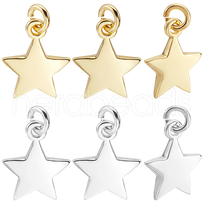 Beebeecraft 20Pcs 2 Colors Brass Pendants FIND-BBC0015-84-1