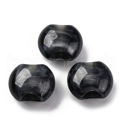 Two Tone Opaque Acrylic Beads OACR-Z025-02C-1