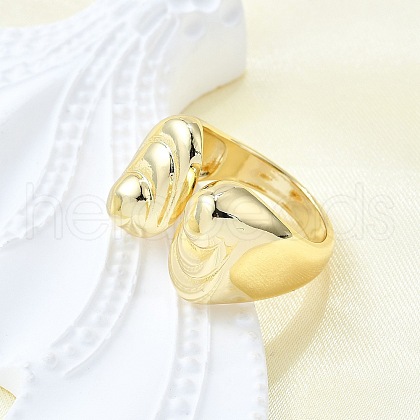 Brass Cuff Rings for Women RJEW-G347-03G-1