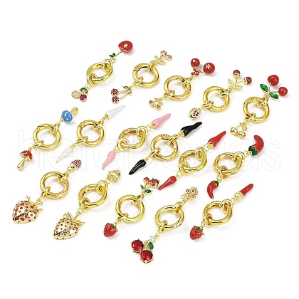 Brass Micro Pave Cubic Zirconia Spring Gate Rings KK-M322-07G-1