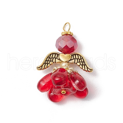 Glass Seed Beaded Angel Pendants PALLOY-MZ00631-03-1