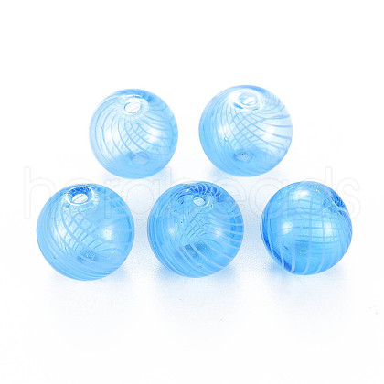 Transparent Handmade Blown Glass Globe Beads X-GLAA-T012-40C-05-1