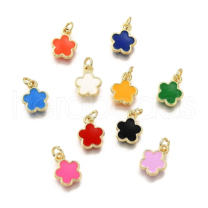 Brass Enamel Charms KK-C106-03G-1