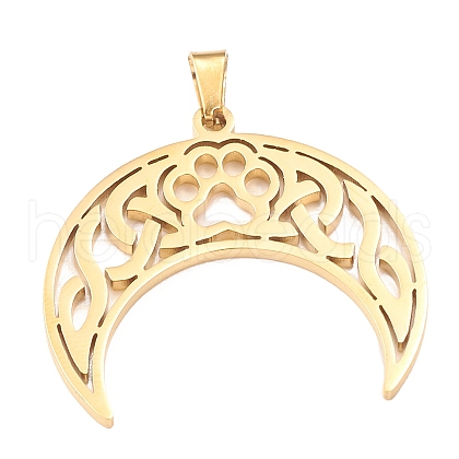 304 Stainless Steel Hollow Pendants STAS-P321-04G-1
