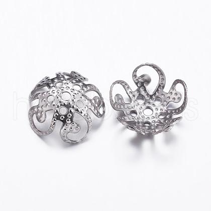 Tarnish Resistant 304 Stainless Steel Beads Caps STAS-P161-15-1