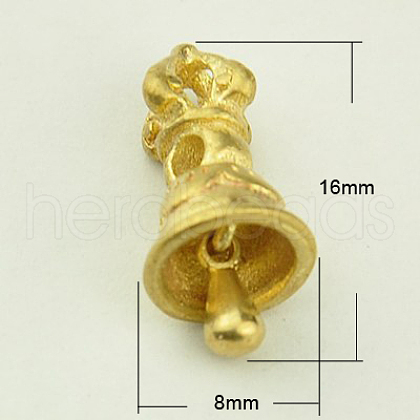 Brass Buddhist Bell Beads KK-K057-G-1