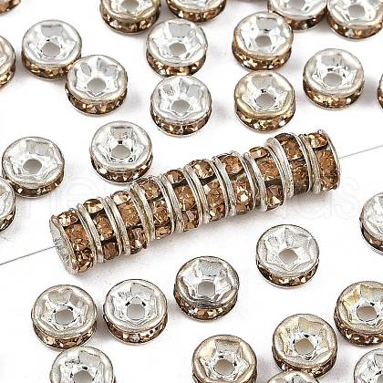 Brass Grade A Rhinestone Spacer Beads RB-A014-Z6mm-14S-1