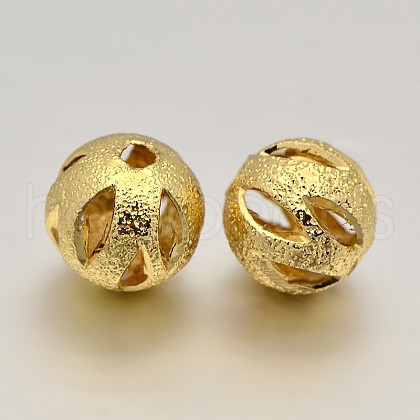 Brass Textured Beads X-KK-J221-17G-1