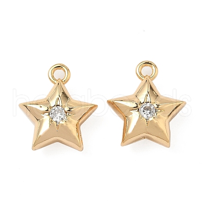 Brass Micro Pave Cubic Zirconia Pendants KK-S531-12G-B-1
