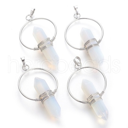 Opalite Big Double Terminated Pointed Pendants G-G771-A06-1