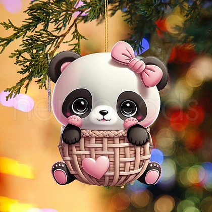 Panda with Heart Acrylic Hanging Ornaments PW-WG5B31B-01-1