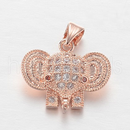 Brass Micro Pave Cubic Zirconia Charms ZIRC-L035-33RG-FF-1