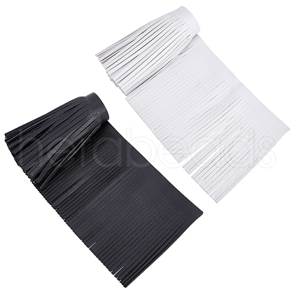 Gorgecraft 2M 2 Colors Faux Leather Fringe Trimmings DIY-GF0006-33-1