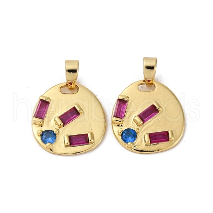 Brass Micro Pave Cubic Zirconia Pendants KK-P308-30G-1