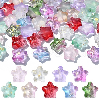 60Pcs 10 Colors Transparent Glass Beads GLAA-YW0003-83-1