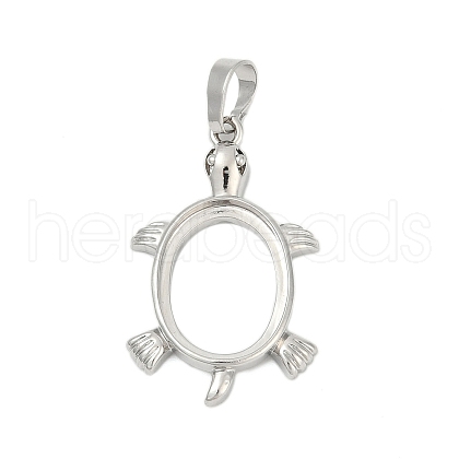 Brass Pendant Cabochon Settings KK-S521-10P-1