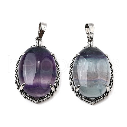 Natural Fluorite Pendants G-Q350-02K-1