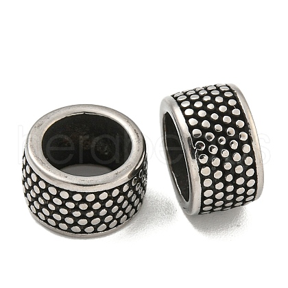 316 Surgical Stainless Steel Large Hole Beads STAS-Q326-09AS-09-1