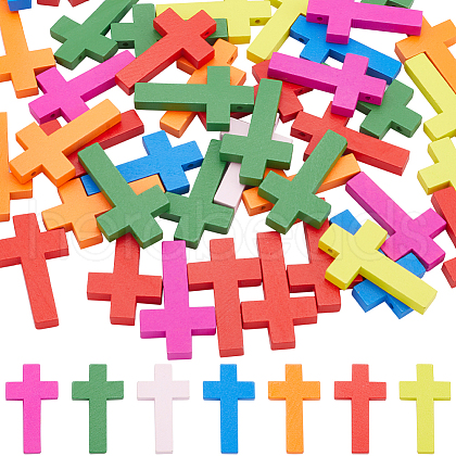 SUNNYCLUE 60Pcs Maple Wood Pendants WOOD-SC0001-70-1