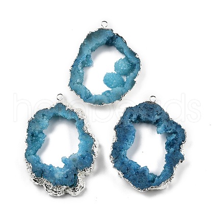 Dyed Nuggets Natural Druzy Geode Agate Big Pendants G-M287-10-S-1