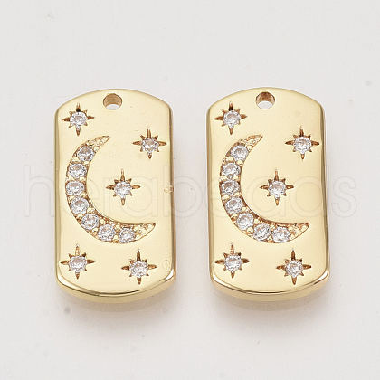 Brass Micro Pave Cubic Zirconia Pendants KK-N216-09-1