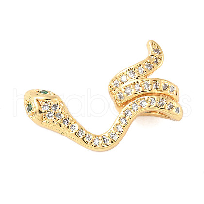Brass Micro Pave Cubic Zirconia European Beads KK-D354-01G-1