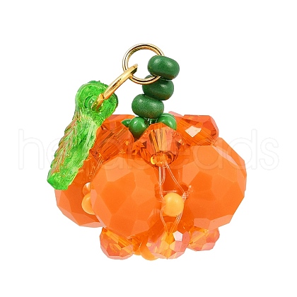 Halloween Theme Glass Seed Beads Pendants PALLOY-MZ00776-02-1