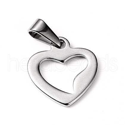 Tarnish Resistant 304 Stainless Steel Open Heart Charms STAS-L210-29P-1
