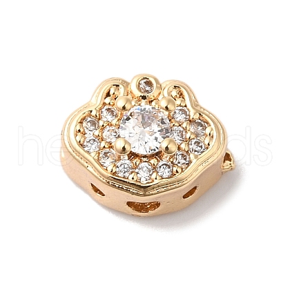 Brass Micro Pave Clear Cubic Zirconia Beads KK-G503-10G-1