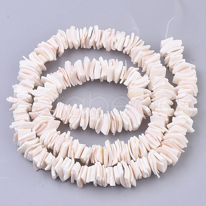 Natural Pink Shell Bead Strands X-SSHEL-N034-20-1