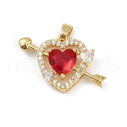 Brass Micro Pave Clear Cubic Zirconia Pendants KK-R226-04G-1