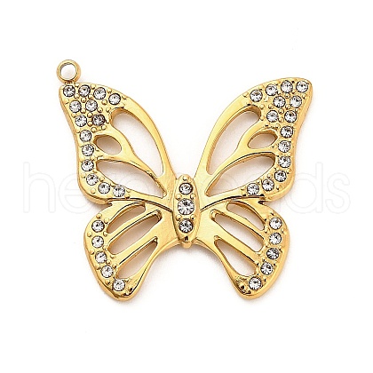 304 Stainless Steel Crystal Rhinestone Pendants STAS-P385-05D-G-1