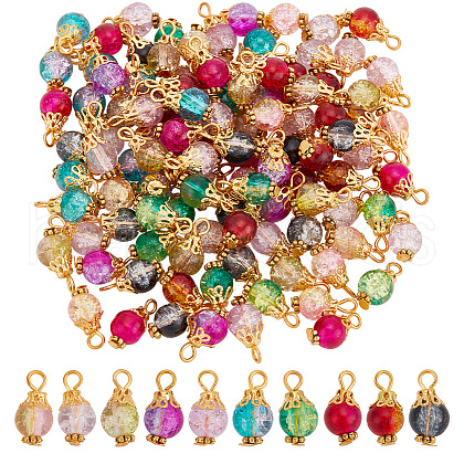 120Pcs Glass Pendant PALLOY-HY00005-1