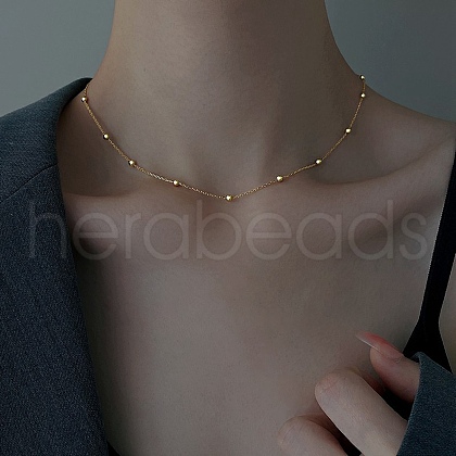 304 Stainless Steel Satellite Chains Necklaces for Women NJEW-M107-05A-G-1