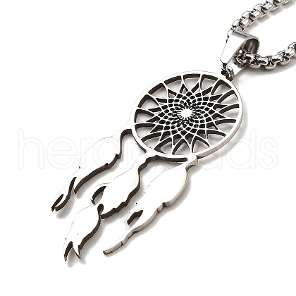 201 Stainless Steel Pendant Necklaces NJEW-M212-01C-P-1