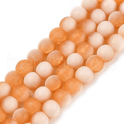 Frosted Crackle Glass Beads Strands X1-GLAA-U001-6mm-M10-1