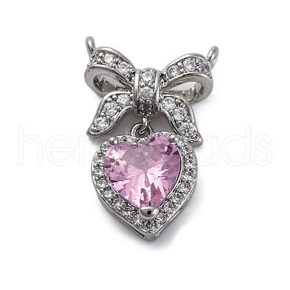 Brass Micro Pave Cubic Zirconia Pendants KK-V009-24P-1