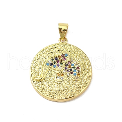 Brass Micro Pave Cubic Zirconia Pendants KK-E111-04G-1