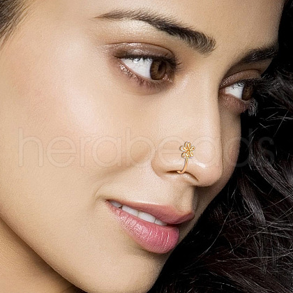 Brass Micro Pave Clear Cubic Zirconia Clip on Nose Rings WG03BCA-32-1