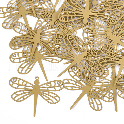 430 Stainless Steel Filigree Pendants STAS-T042-08D-1