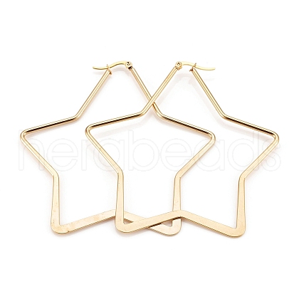 304 Stainless Steel Hoop Earrings EJEW-L226-020G-A-1