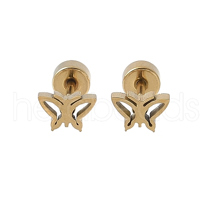 304 Stainless Steel Stud Earrings for Women EJEW-E603-05D-G-1