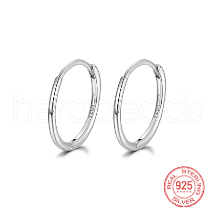 Rhodium Plated 925 Sterling Silver Huggie Hoop Earrings IK9735-02-1