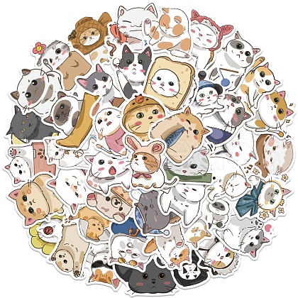Colorful Cartoon Cat Paper Stickers ANIM-PW0001-140-1