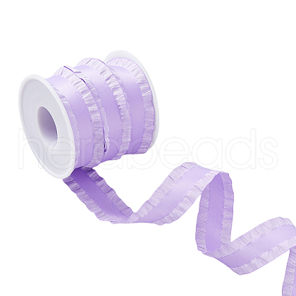 FIBLOOM 10 Yards Polyester Pleated Edged Ribbon for Clothing Decoration DIY-FI0001-13D-1
