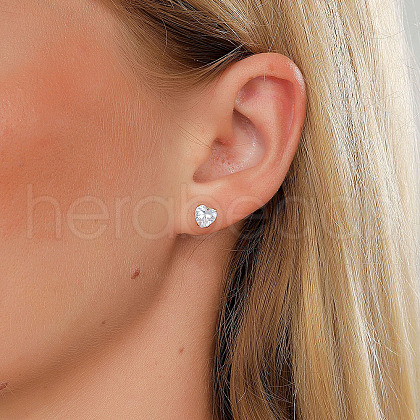 Stainless Steel Heart Stud Earrings for Women XK4183-1