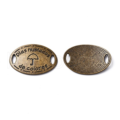 Tibetan Style Alloy Oval with Word & umbrella Links X-TIBE-Q045-11AB-NR-1