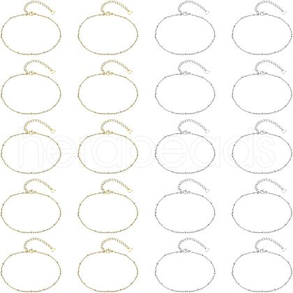 Unicraftale 20Pcs 2 Colors 304 Stainless Steel Cable Chain AJEW-UN0001-15-1